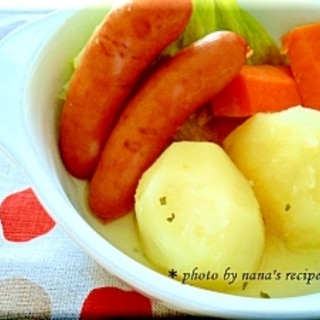 ストウブ鍋で残り野菜とソーセージの簡単ポトフ